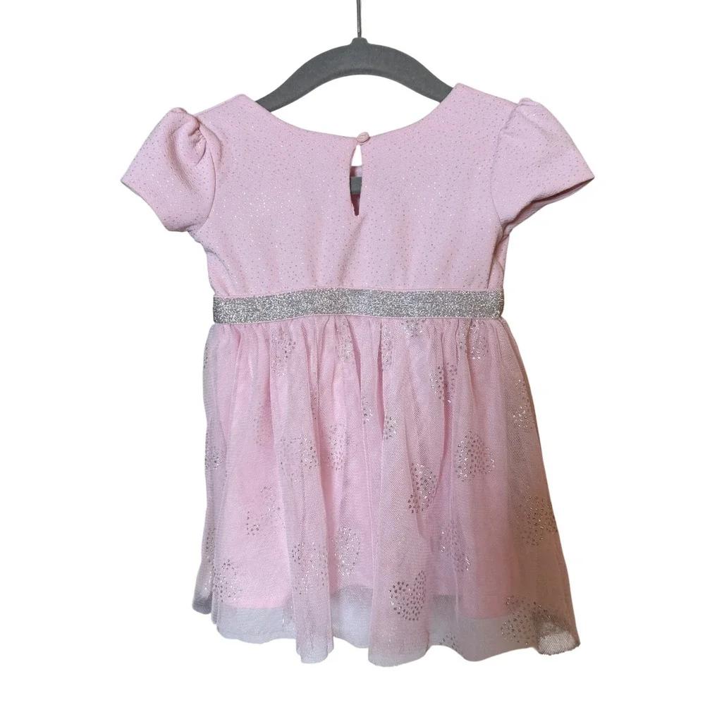 mini B Tutu Dress Kids 9M Pink Glitter‎ Polka Dot Tulle Special Occasion G45423